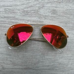 Red / Orange Ray Ban Aviator Flash Lenses for $100